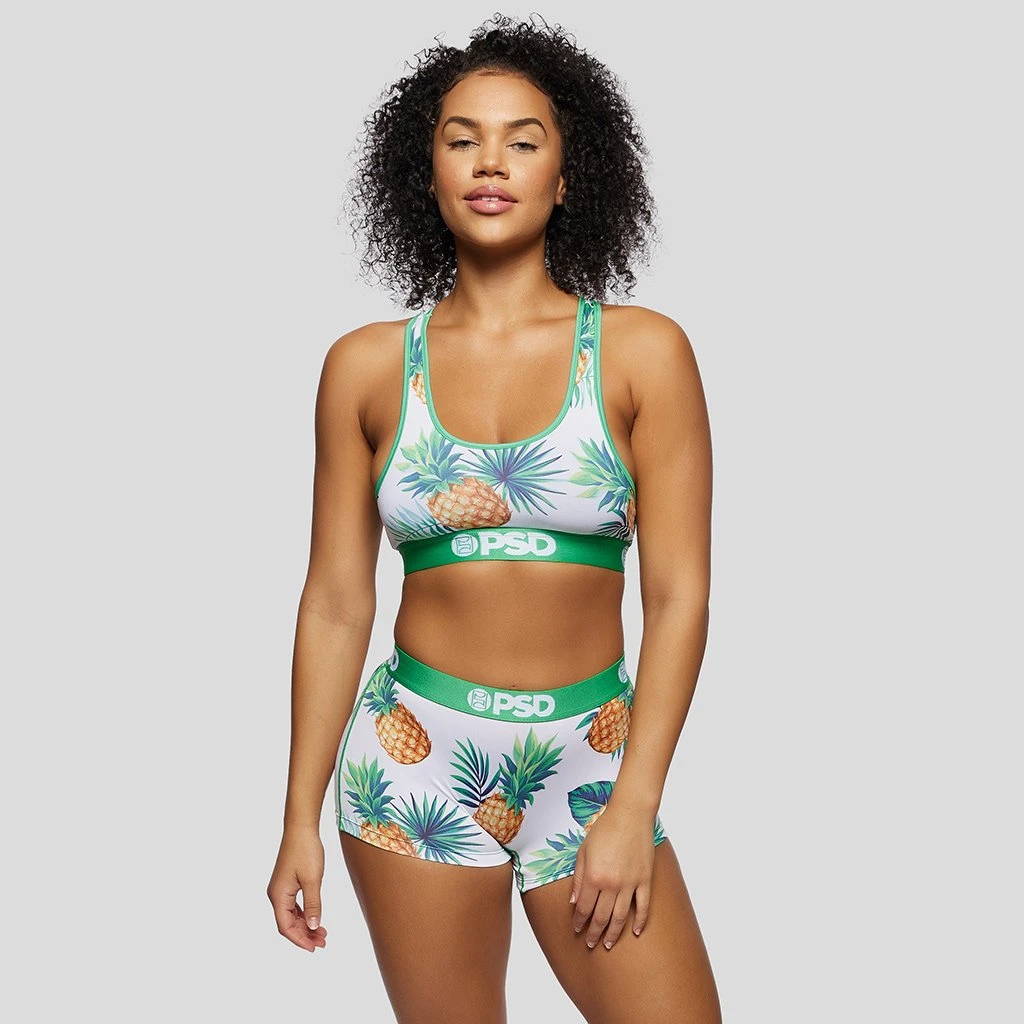PSD Underwear Pineapple Palms Sports Bra 2 PSD Underwear Pineapple Palms Sports Bra