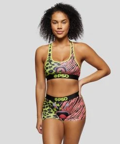 PSD Underwear Warface Neon Cats Red Sports Bra