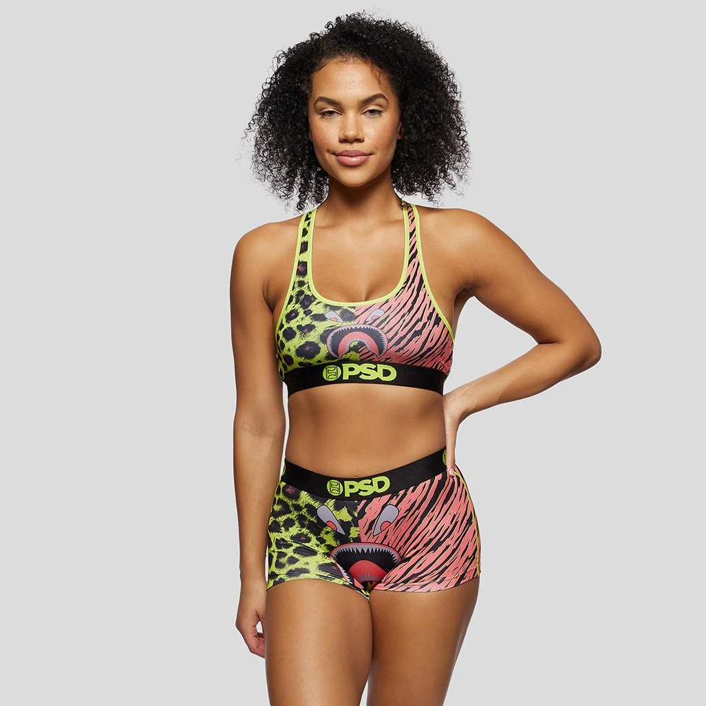 PSD Underwear Warface Neon Cats Red Sports Bra 2 PSD Underwear Warface Neon Cats Red Sports Bra