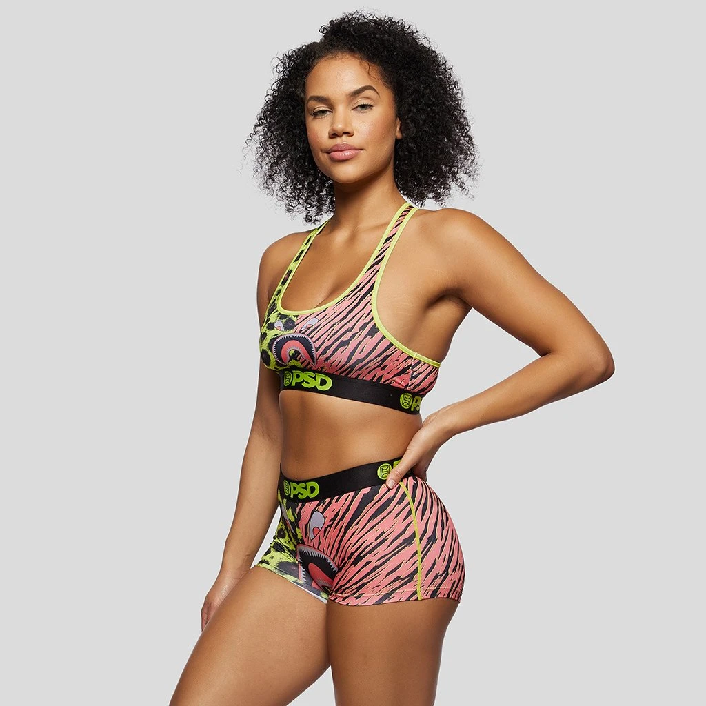 PSD Underwear Warface Neon Cats Red Sports Bra 1 PSD Underwear Warface Neon Cats Red Sports Bra