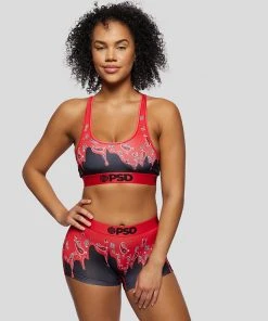 PSD Underwear Bandana Melt Red Sports Bra