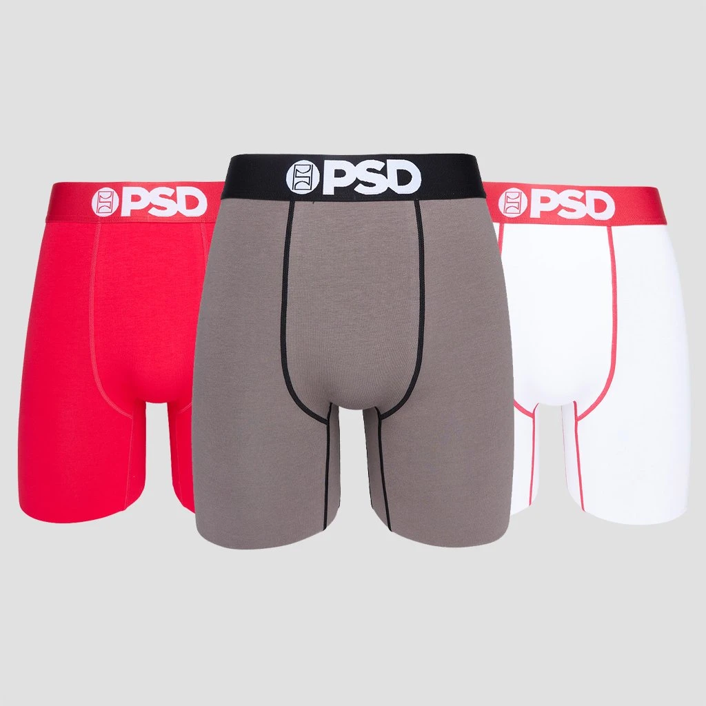 PSD Underwear Red/White/Grey Cotton 3-Pack 1 PSD Underwear Red/White/Grey Cotton 3-Pack