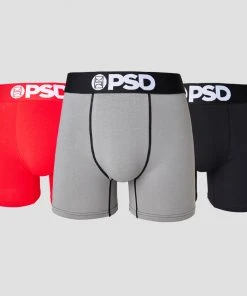 PSD Underwear CORE BASICS Cotton 3-Pack 5" Mid - Red/Grey/Black