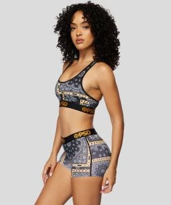 PSD Underwear Rich Bandana Black Sports Bra