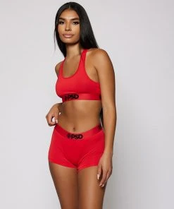 PSD Underwear Solids Boy Short - Red 5 PSD Underwear Solids Boy Short - Red