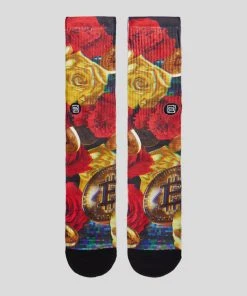 PSD Underwear Bitcoin Roses Socks