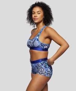 PSD Underwear Spliced Skins Blue Sports Bra