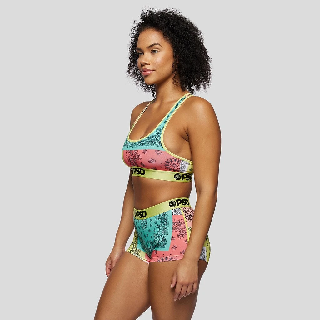 PSD Underwear Brights Patchwork Sports Bra 3 PSD Underwear Brights Patchwork Sports Bra
