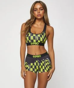 PSD Underwear Neon Drip Check Sports Bra