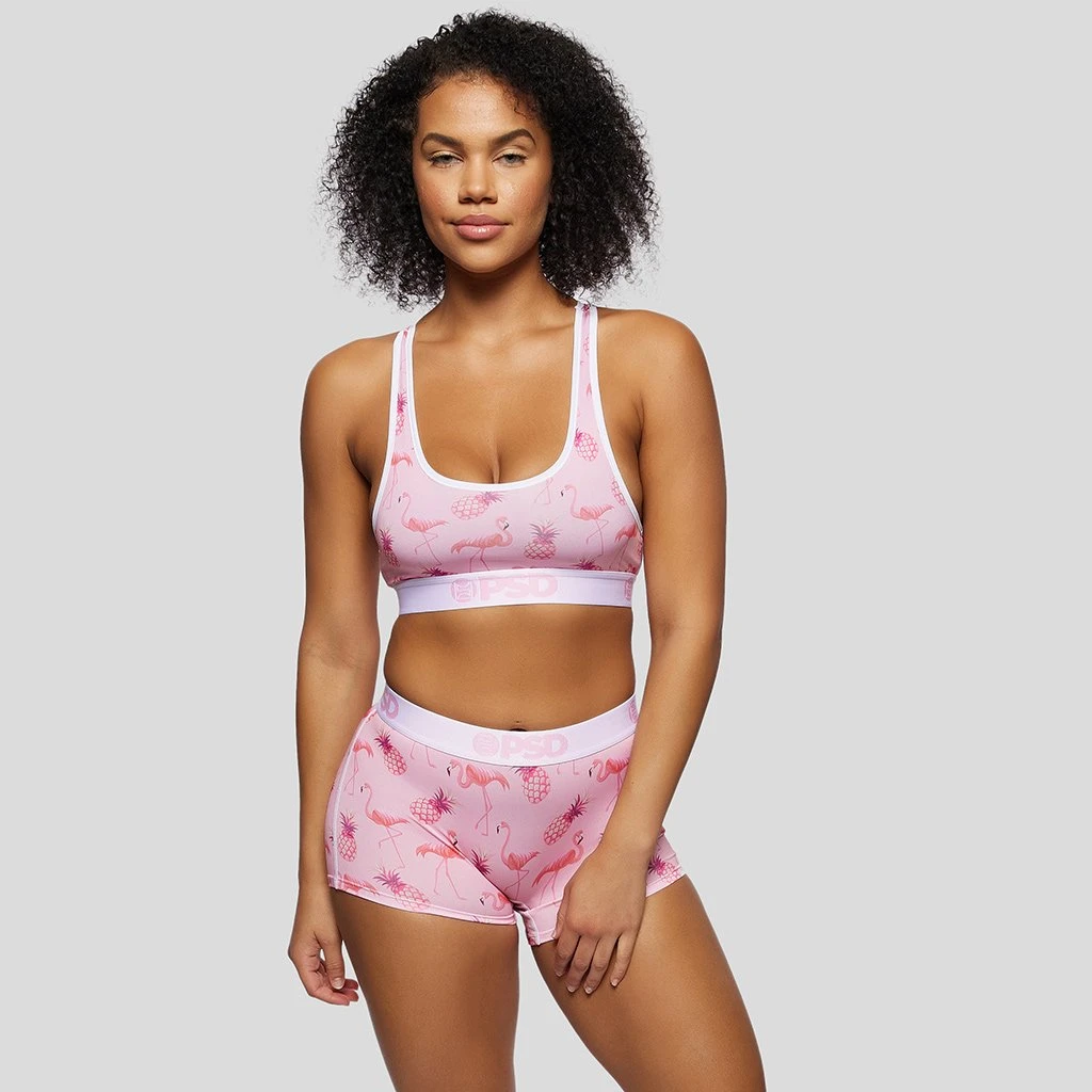 PSD Underwear Pink Flamingo Sports Bra PSD Underwear Pink Flamingo Sports Bra