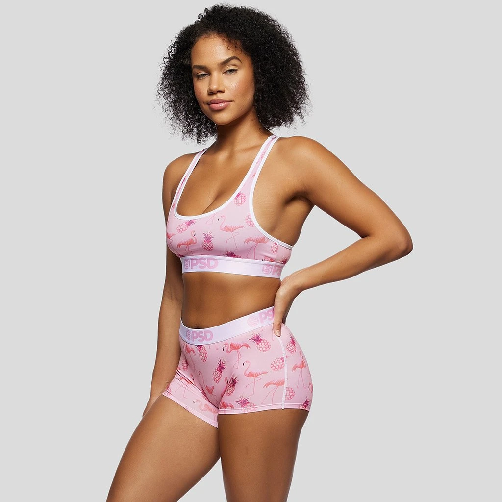 PSD Underwear Pink Flamingo Sports Bra PSD Underwear Pink Flamingo Sports Bra