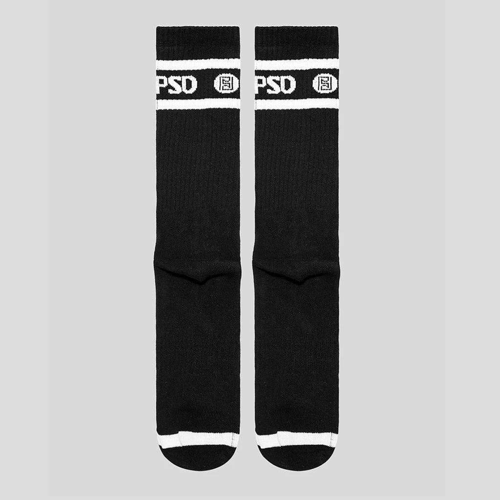 PSD Underwear Crew Socks 3-Pack Black PSD Underwear Crew Socks 3-Pack Black