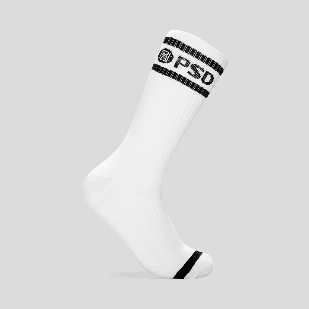 PSD Underwear Crew Socks 3-Pack White PSD Underwear Crew Socks 3-Pack White