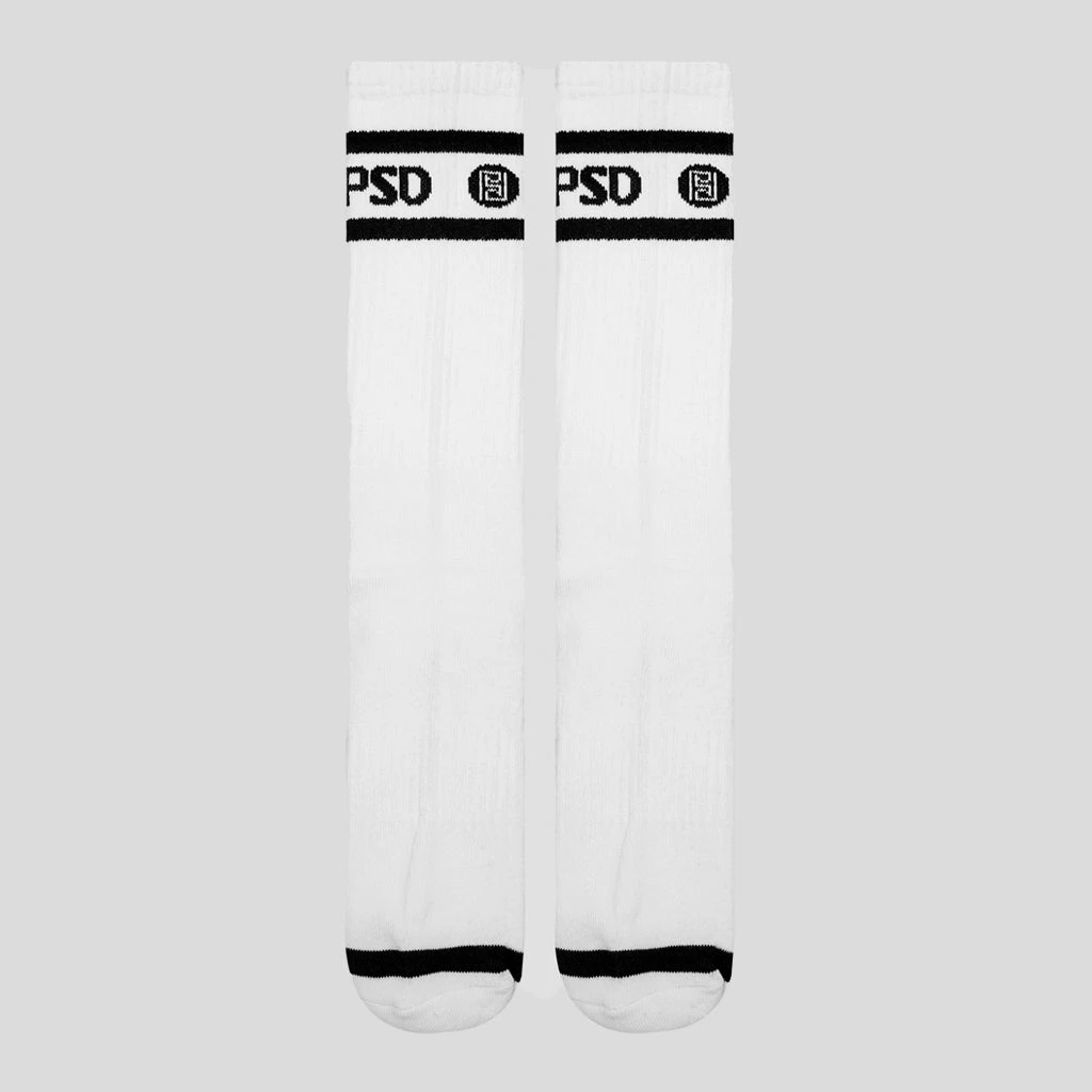 PSD Underwear Crew Socks 3-Pack White PSD Underwear Crew Socks 3-Pack White