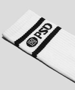 PSD Underwear Crew Socks 3-Pack White 3 PSD Underwear Crew Socks 3-Pack White