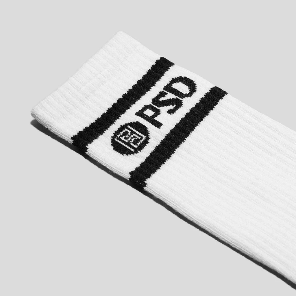 PSD Underwear Crew Socks 3-Pack White PSD Underwear Crew Socks 3-Pack White